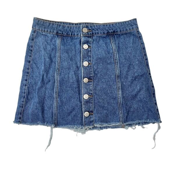 Aero high rise cotton jean skirt button front denim 90s y2k inspired womens 8 - Picture 1 of 7